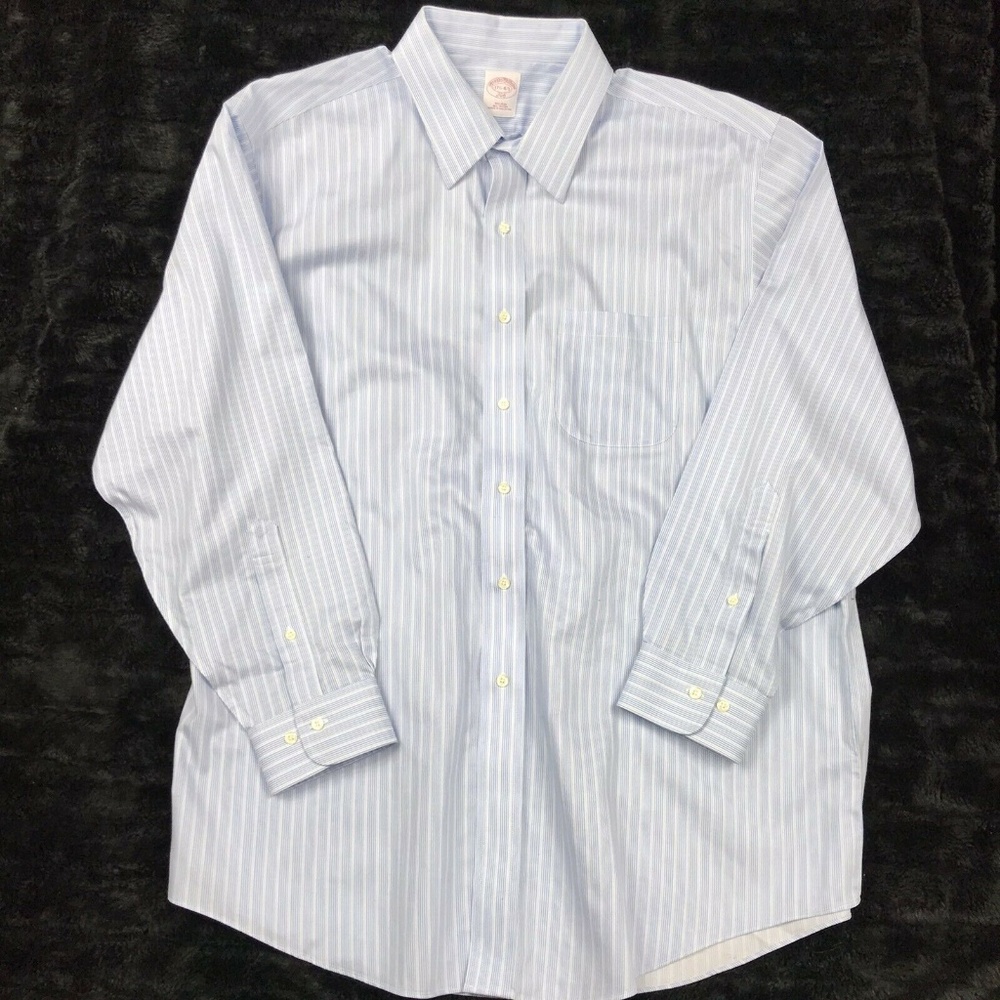 Brooks Brothers 346 Blue Stripe Non Iron Shirt